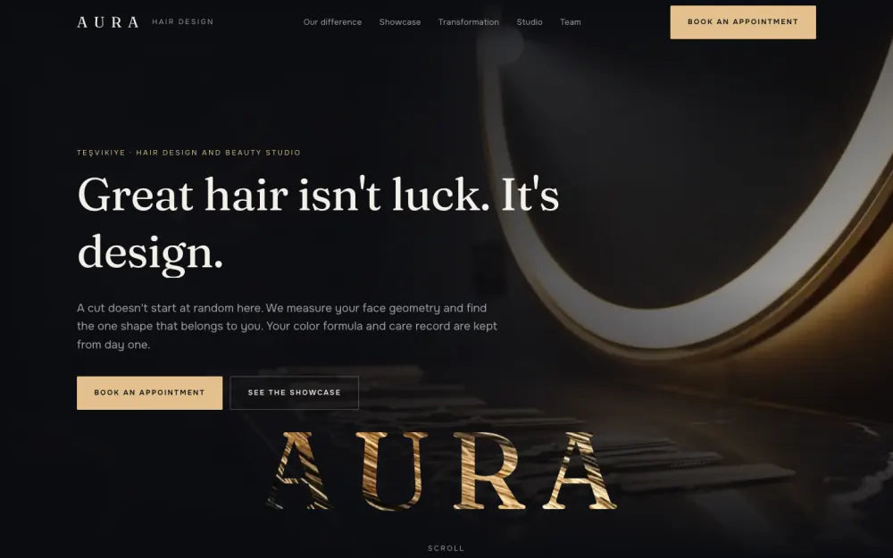 Aura website template preview