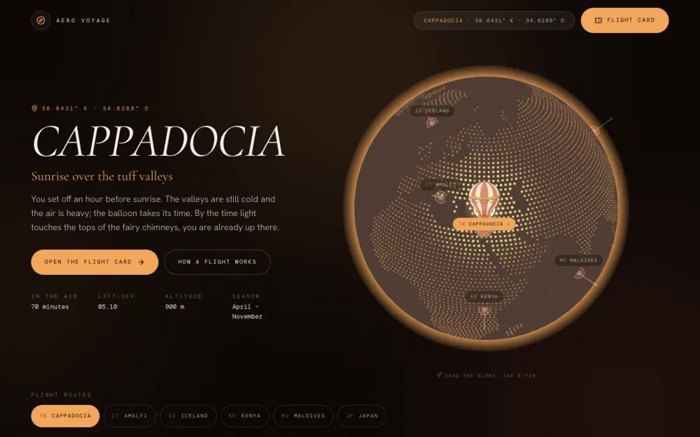 Aero Voyage website template preview