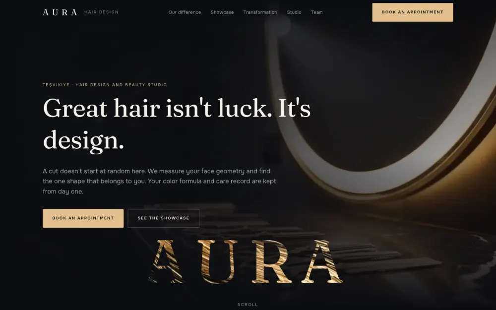 Aura website template preview