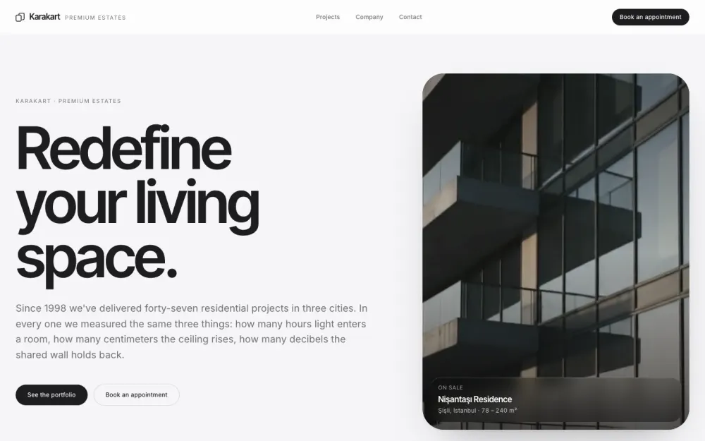 Karakart website template preview