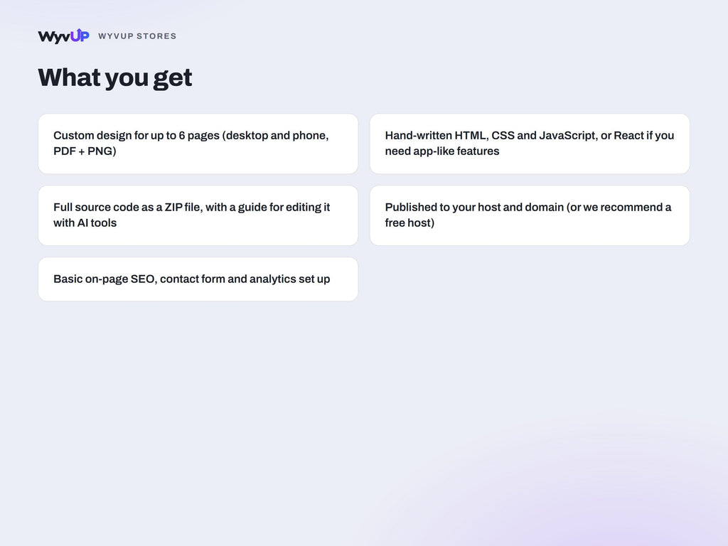 Custom Coded Website | Hand-Built HTML or React Site, Source Code Included | Made to Order