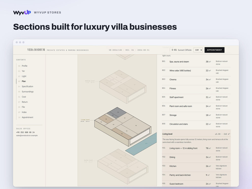 Luxury Villa Website Template | Real Estate Development & Marina Site | Lovable AI Editable React Template | Plot Plans