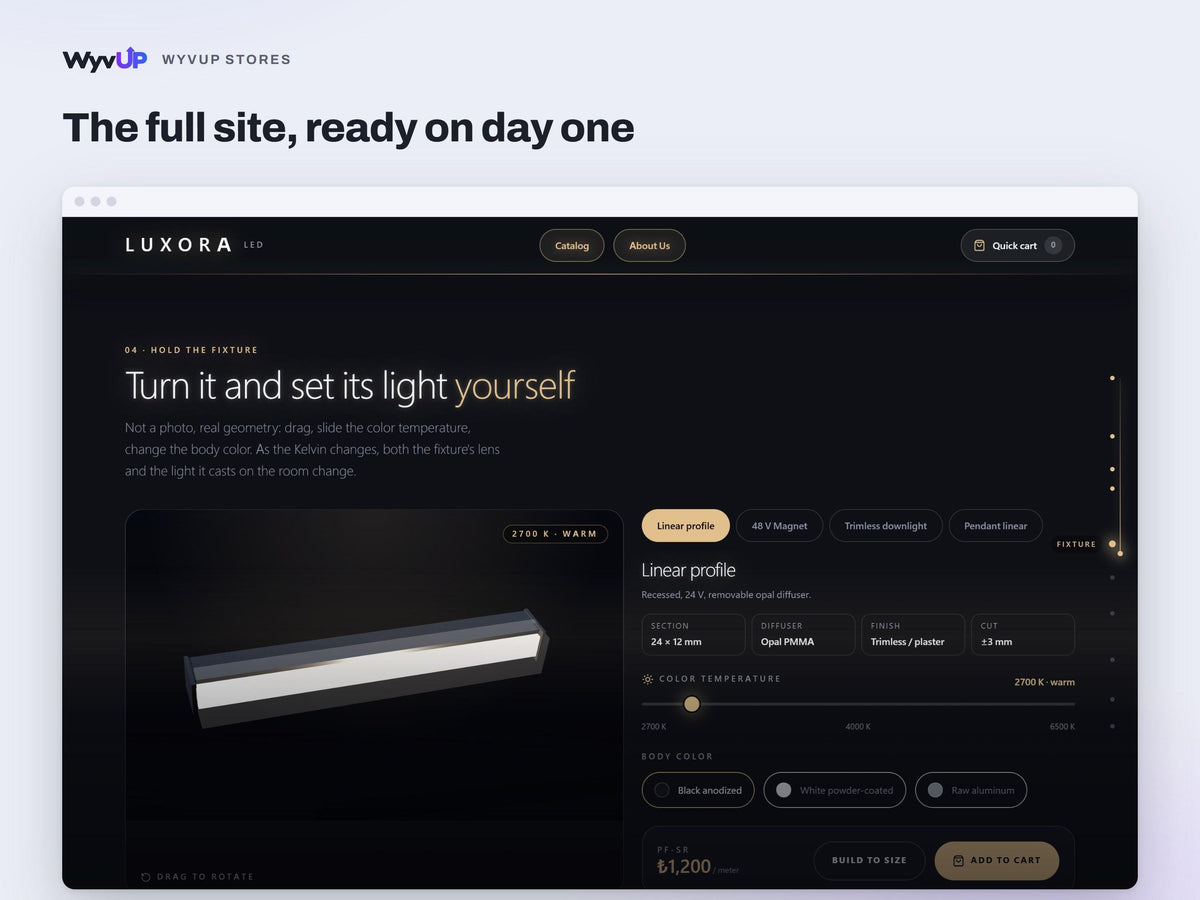 Lighting Store Website Template | Interior Product Shop Site | Lovable AI Editable React Template | Price Configurator