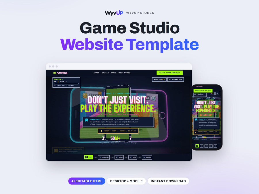 Game Studio Website Template
