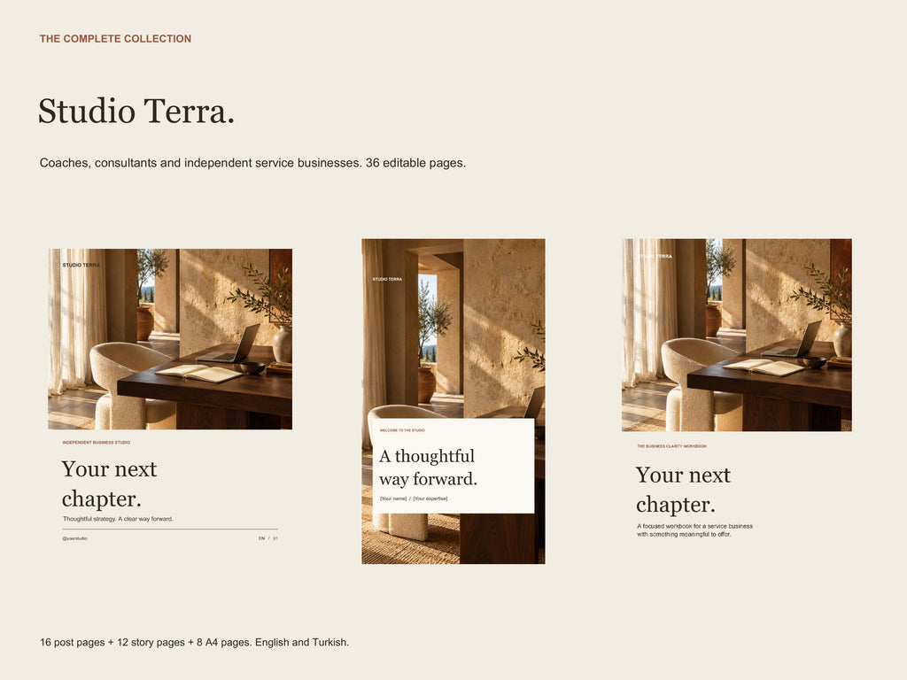 Business Canva Template Bundle, Salon, Real Estate and Consultant Marketing, English and Turkish