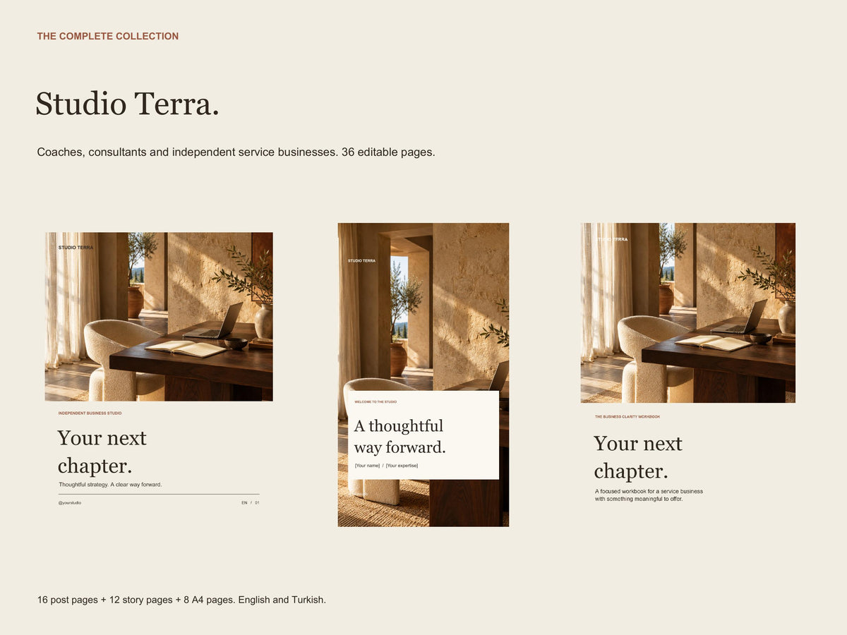 Business Canva Template Bundle, Salon, Real Estate and Consultant Marketing, English and Turkish