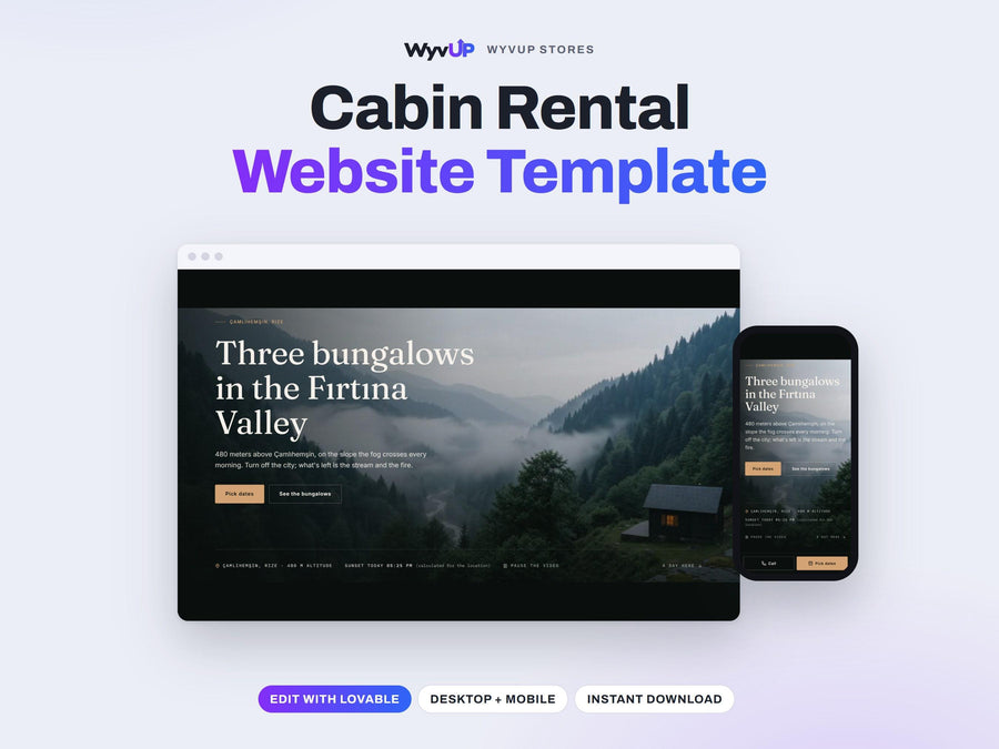 Cabin Rental Website Template