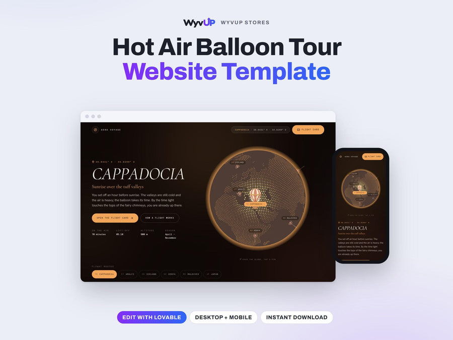 Hot Air Balloon Tour Website Template