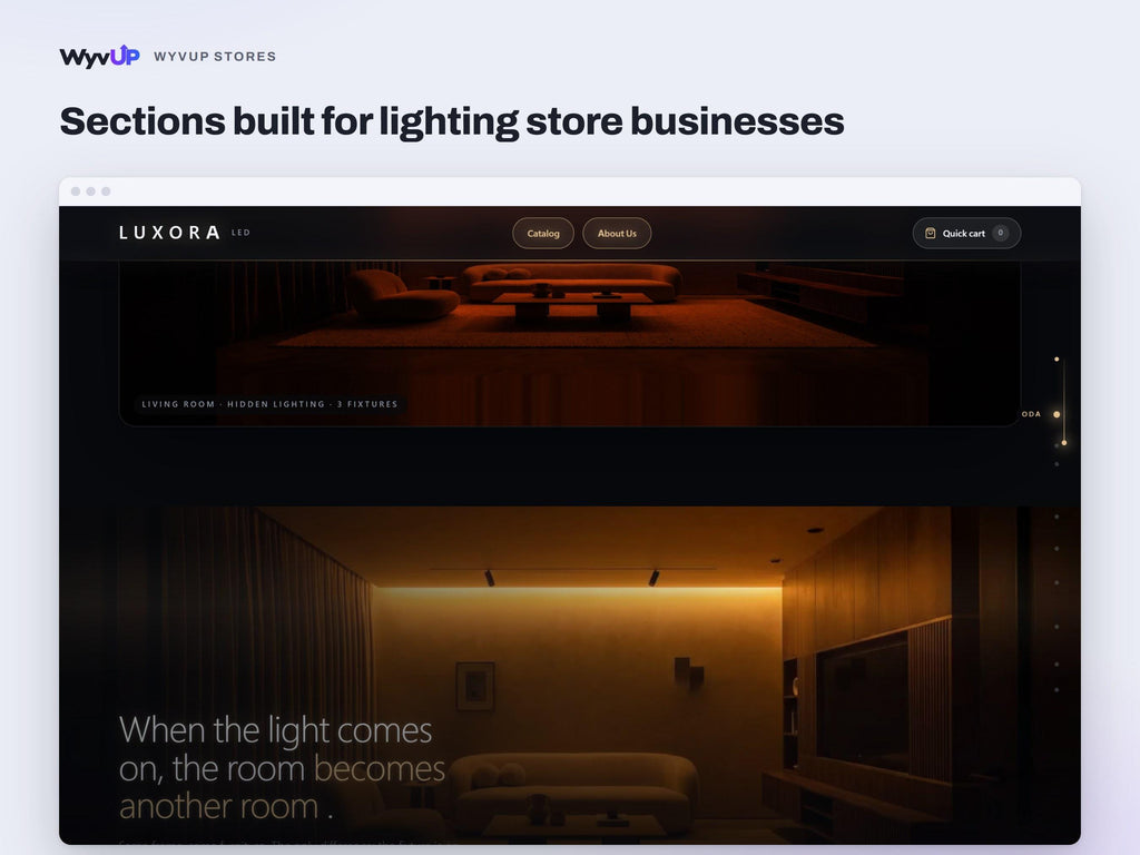 Lighting Store Website Template | Interior Product Shop Site | Lovable AI Editable React Template | Price Configurator