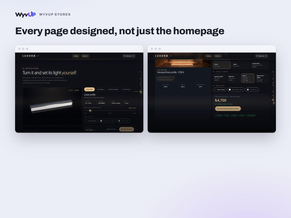 Lighting Store Website Template | Interior Product Shop Site | Lovable AI Editable React Template | Price Configurator