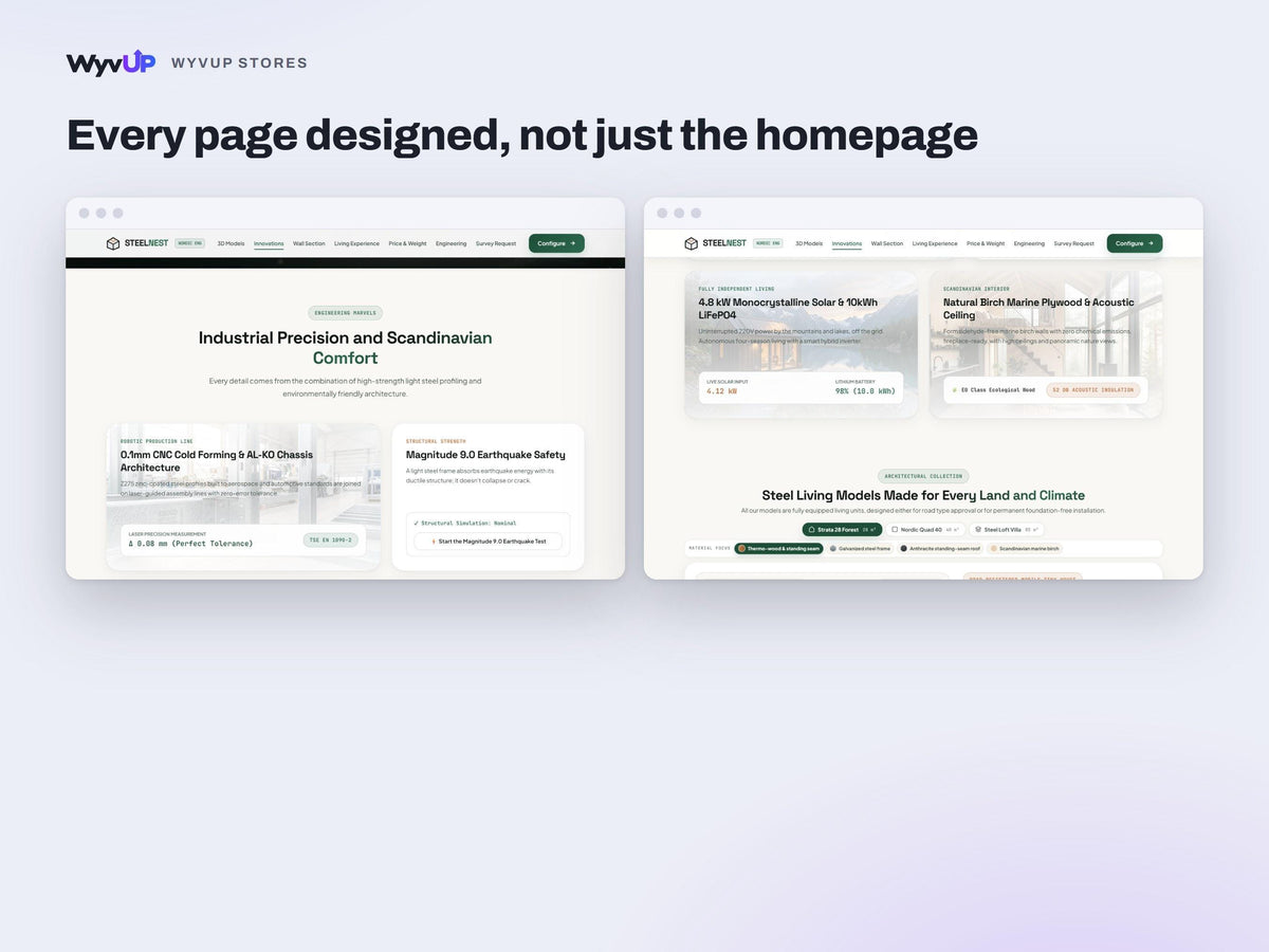 Tiny House Builder Website Template | Modular & Prefab Home Site | AI Editable HTML Template | 3D Models