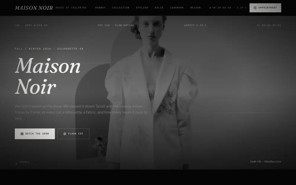 Maison Noir website template preview