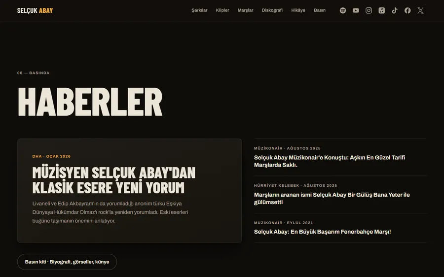 Selçuk Abay: A press kit, one tap away